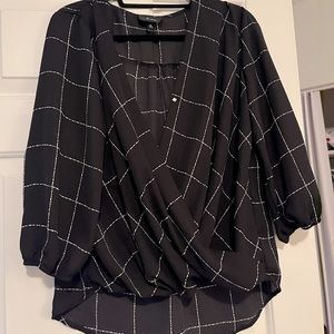 Black and White Sheer Checkered Blouse BWear XL